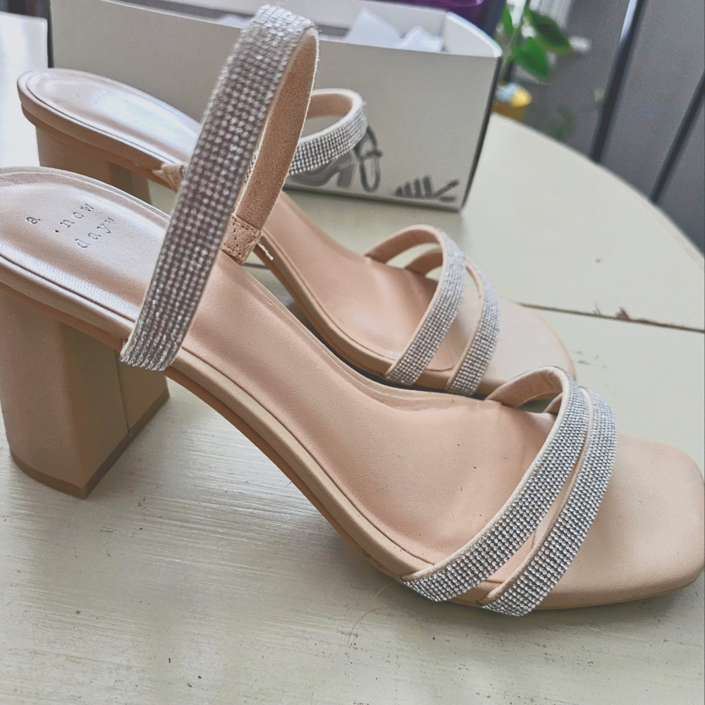Sparkly strappy heels- so comfortable size 11 A New Day